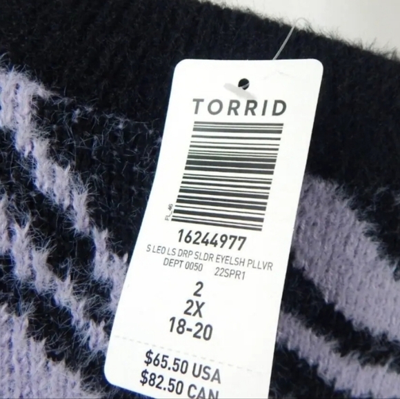 Torrid Purple Zebra Drop Shoulder Sweater - Picture 3 of 4